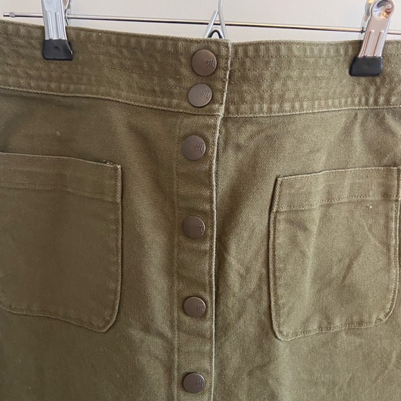 Madewell Green Denim Raw-Hem A-Line Mini Skirt! - Picture 7 of 9